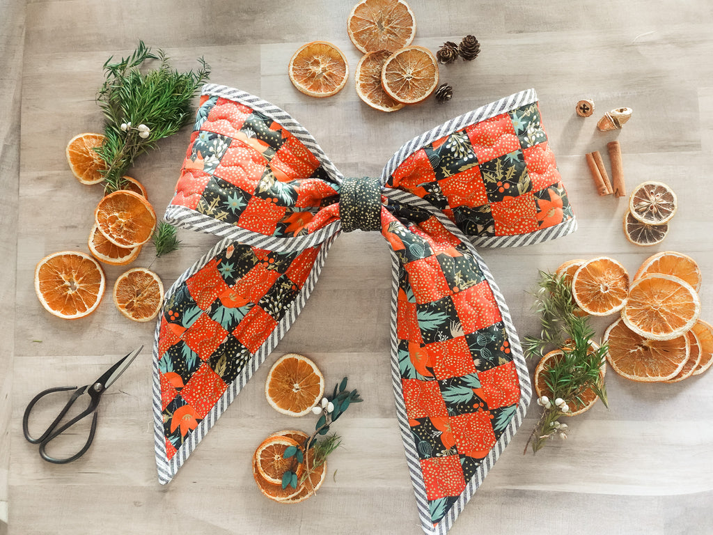 Holiday Gingham Bow Pattern